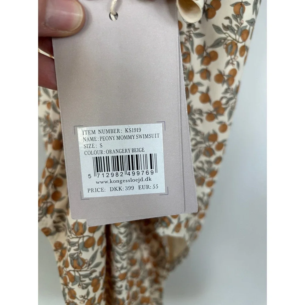 Konges Slojd Peony Mommy Swimsuit Orangery Beige Floral Ruffle One‎ Piece Small